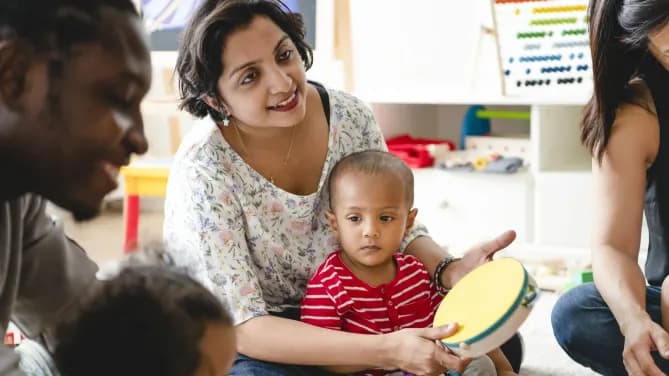 Mom and baby at childcare